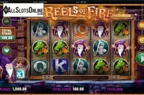 Reels screen. Reels of Fire from CORE Gaming