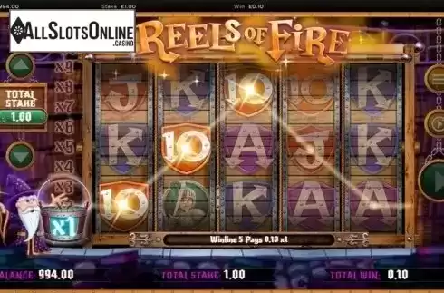 Win screen. Reels of Fire from CORE Gaming