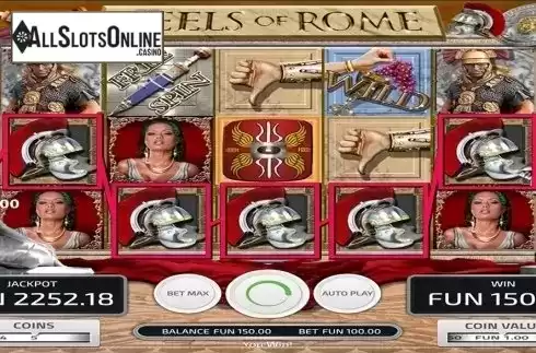 Win screen . Reels of Rome from Concept Gaming