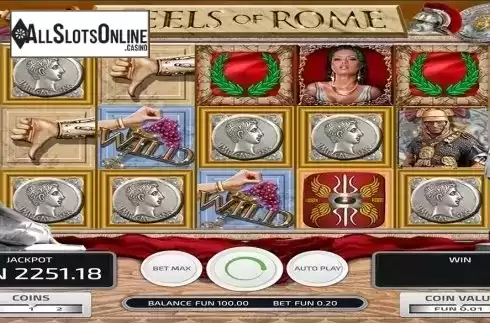 Reels screen. Reels of Rome from Concept Gaming
