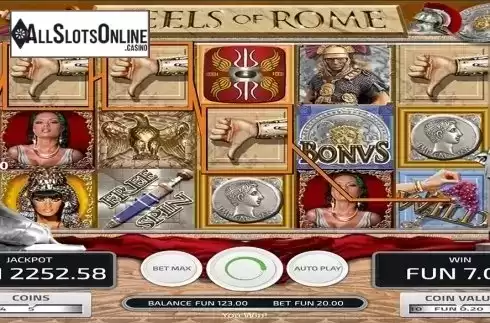 Win screen 3. Reels of Rome from Concept Gaming