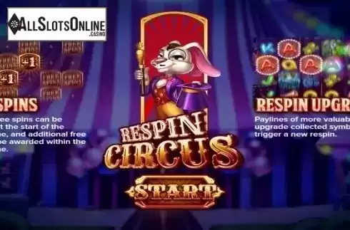 Start Screen. Respin Circus from ELK Studios