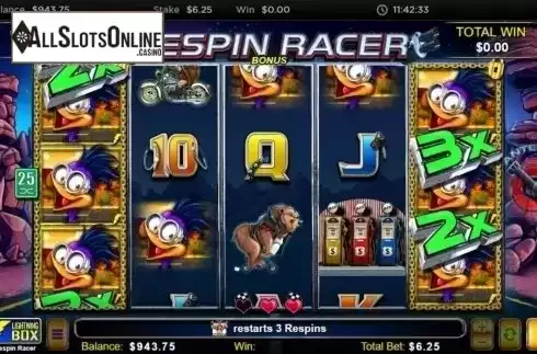 Respins Feature 2. Respin Racer from Lightning Box