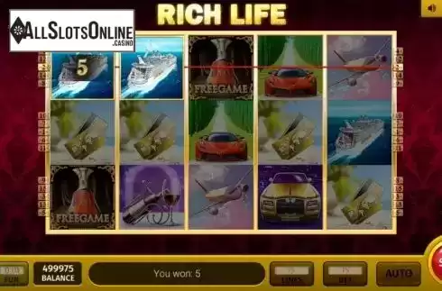 Win screen 2. Rich Life 3x3 from InBet Games