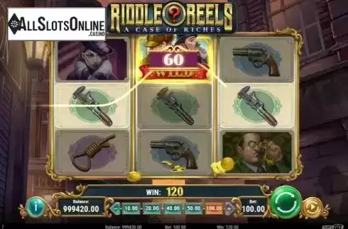 Win Screen. Riddle Reels from Play'n Go