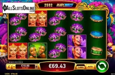 Win Screen 3. Rio Pleasures from Ruby Play