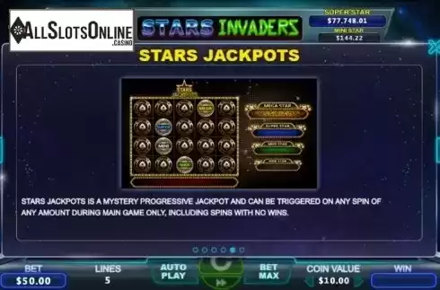 Jackpot Info 1. Stars Invaders from The Stars Group