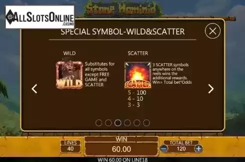Paytable 3. Stone Hominid from Dragoon Soft