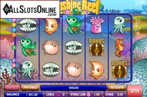 Screen 1. Sunshine Reef from Microgaming