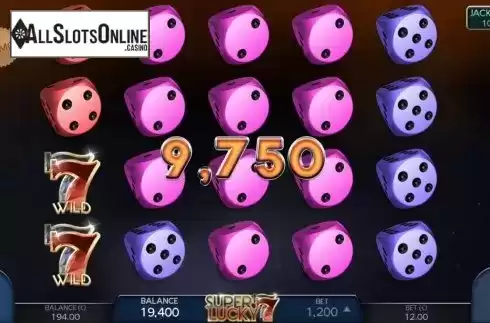 Win Screen. Super Lucky 7 from Air Dice