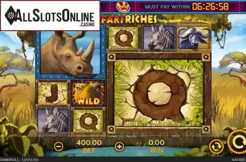 Reel screen. Safari Riches from 888 Gaming