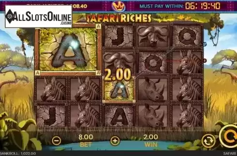Win screen 2. Safari Riches from 888 Gaming