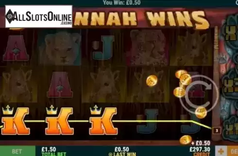 Win Screen 1. Savannah Wins from Intouch Games