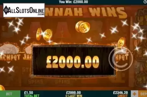 Win Screen 2. Savannah Wins from Intouch Games
