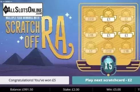 Win Screen 4. Scratch off Ra from Gluck Games