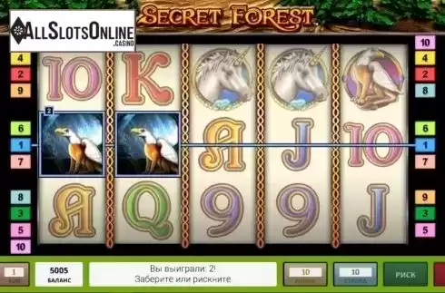 Win Screen. Secret Forest from Novomatic