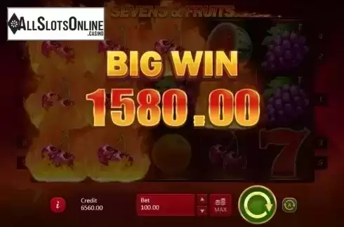 Big win. Sevens & Fruits from Playson