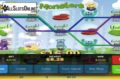Win screen. Slot Monsters from Concept Gaming