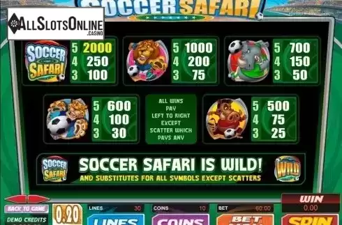 Screen4. Soccer Safari from Microgaming