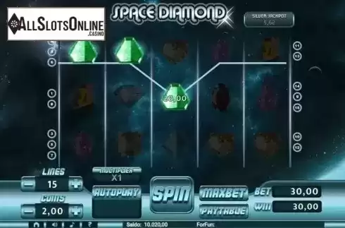Win Screen. Space Diamond from Tuko Productions