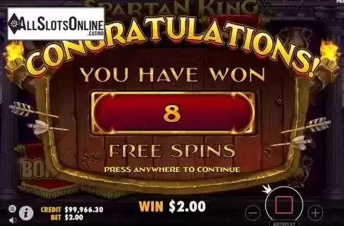 Free Spins 1. Spartan King from Pragmatic Play