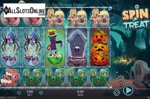 Reel Screen. Spin or Treat from 888 Gaming
