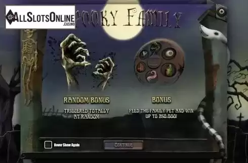 Game features. Spooky Family from iSoftBet