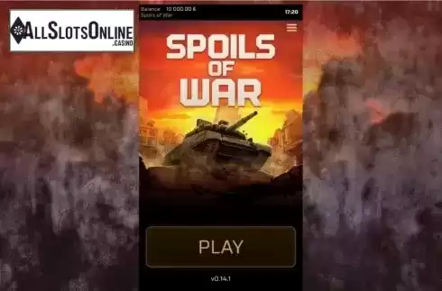 Start screen. Spoils of War from Green Jade Games