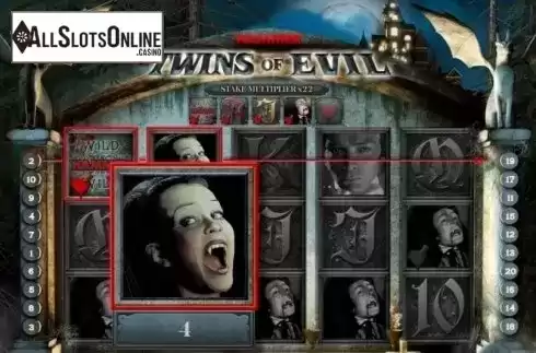 Win Screen 2. Twins of Evil from Gamesys