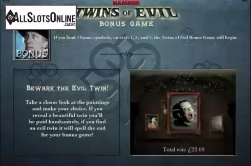 Paytable 4. Twins of Evil from Gamesys