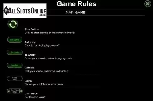 Game Rules. Ten Or Twenty from Wazdan