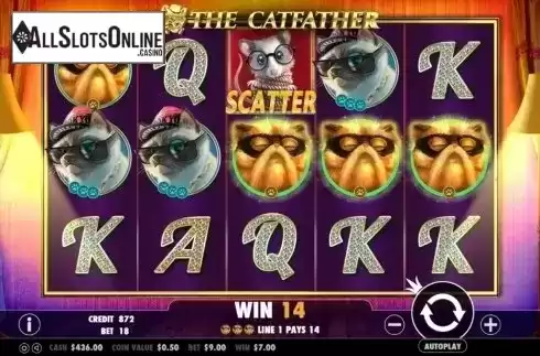 Win screen. The Catfather from Pragmatic Play
