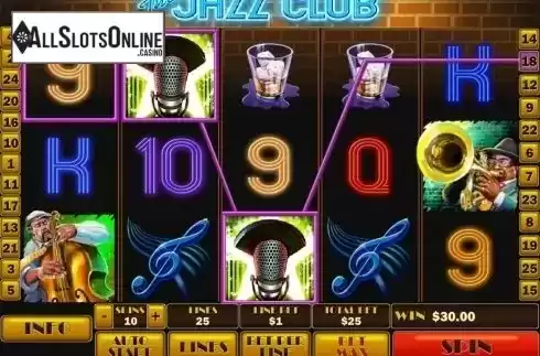 Wild Win screen. The Jazz Club from Playtech