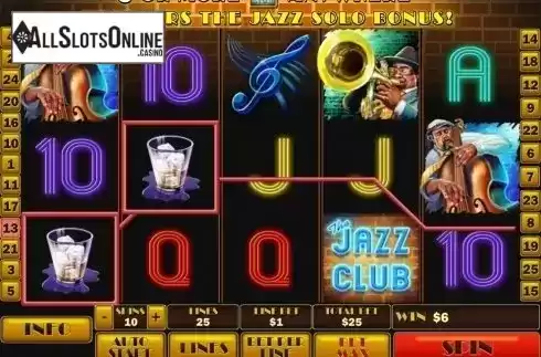 Win screen. The Jazz Club from Playtech