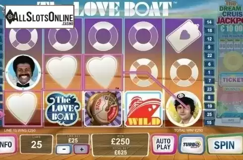Win Screen. The Love Boat from Playtech