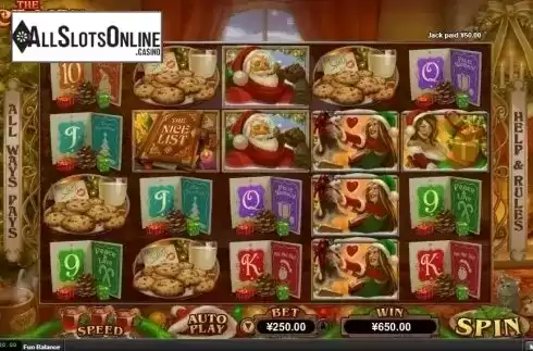 Win Screen. The Nice List from RTG