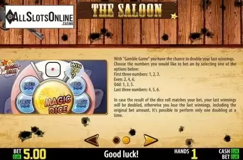 Paytable 2. The Saloon HD from World Match