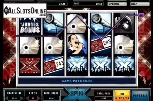 Win Screen 2. The X Factor from Gamesys