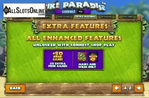 Paytable extra features. Tiki Paradise from Playtech