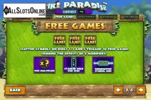 Paytable freespins. Tiki Paradise from Playtech