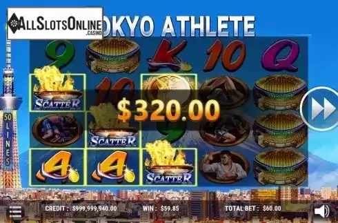 Win Screen . Tokyo Athlete from Slot Factory