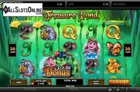 Bonus screen. Treasure Pond from GECO Gaming