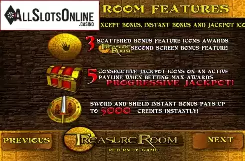 Paytable 2. Treasure Room from Betsoft