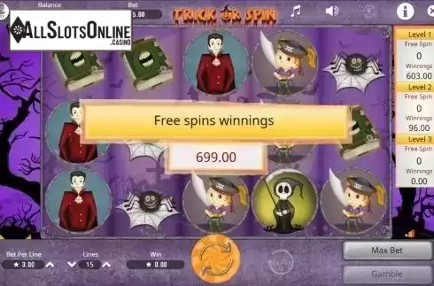 Screen8. Trick or Spin from Booming Games