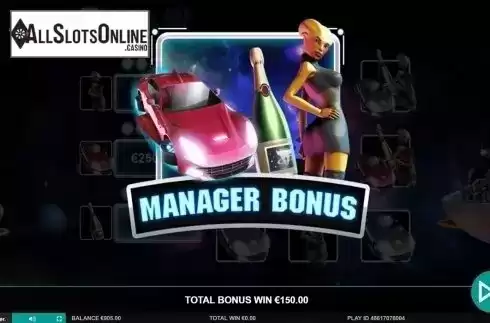 Bonus game total win screen. Universal Cup from Leander Games