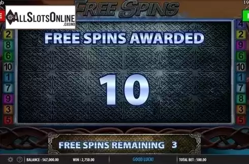 Free spins intro screen. Valkyrie Fire from Barcrest