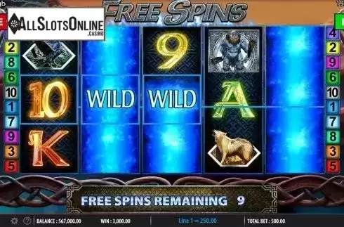 Free spins screen 2. Valkyrie Fire from Barcrest
