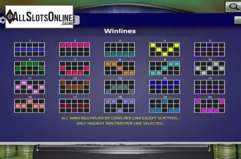 Paylines. Vegas Slot II from Concept Gaming