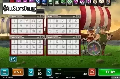 Game Screen 1. Vikings Bingo from MGA