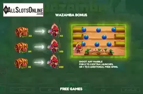 Wazamba bonus screen